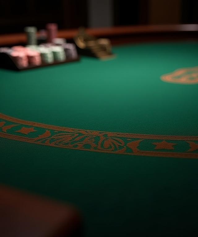 Dettaglio di un tavolo da poker su misura con fiches in madreperla.